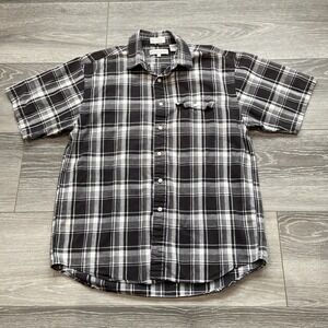 Collectif Men's Medium Plaid Button-Down Shirt 100% Cotton Vintage‎
